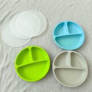 Set of 3 Wee Sprout Silicone Plates with Lids